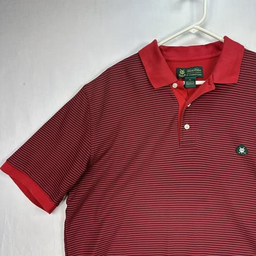 Brooks Brothers St Andrews Golf Polo Mens XL Shirt Red Blue Striped Short Sleeve - Thumbnail 6