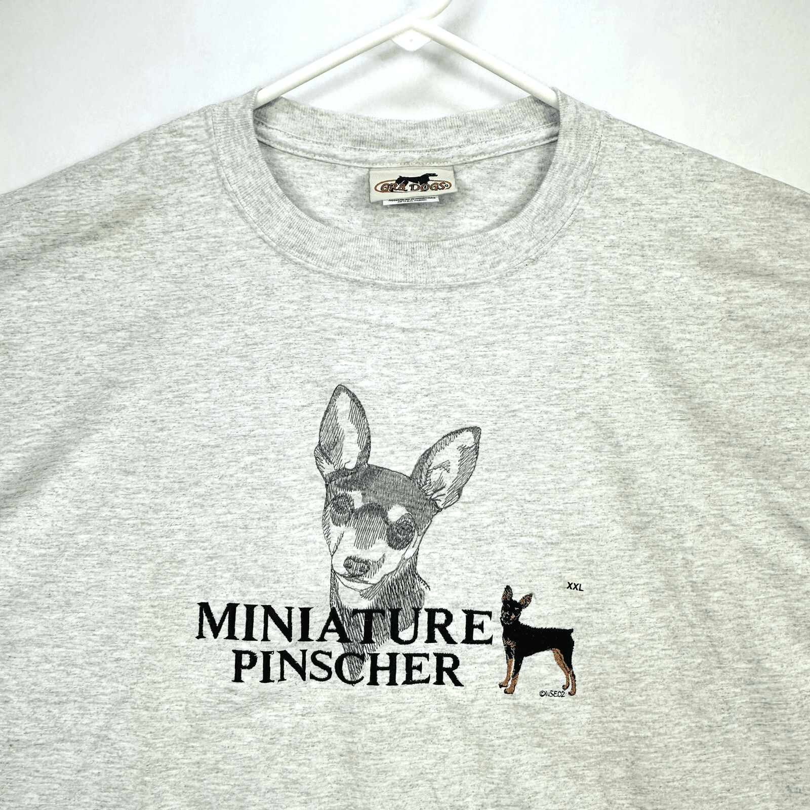 Vintage Gr8 Dogs T-Shirt 2XL Miniature Pinscher Embroider Crew Short Sleeve NEW - Image 1