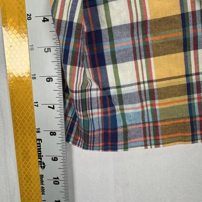 Viyella Shorts Mens 34 Yellow Blue Plaid 100% Cotton Summer Preppy Casual 8" - Thumbnail 7