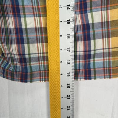 Viyella Shorts Mens 34 Yellow Blue Plaid 100% Cotton Summer Preppy Casual 8" - Thumbnail 6