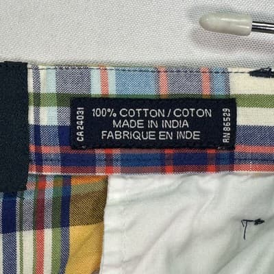 Viyella Shorts Mens 34 Yellow Blue Plaid 100% Cotton Summer Preppy Casual 8" - Thumbnail 5