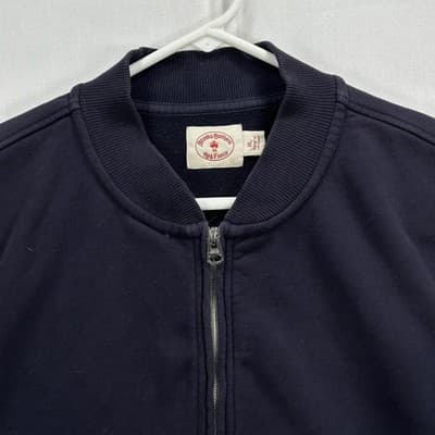 Brooks Brothers Red Fleece Bomber Jacket Mens XL Navy Cotton Full Zip Casual - Thumbnail 3