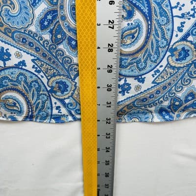 Alan Flusser Shirt Mens Large Blue Paisley Long Sleeve Button Front Cotton - Thumbnail 7