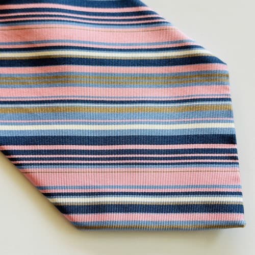 Brooks Brothers Makers 100% Silk Mens Tie Multicolor Rainbow Stripes 3.75 x 58.5 - Thumbnail 3