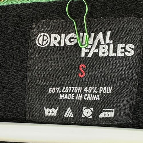 Original Fables Hoodie Mens Small Black Full Zip Psychedelic Waves OGF EUC - Thumbnail 8