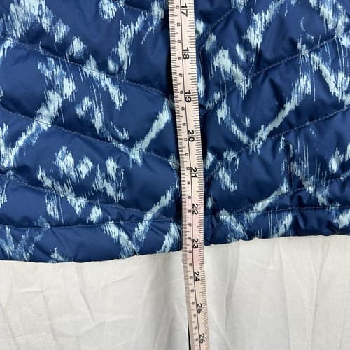 The North Face Flare Down Vest 550 Fill Womens XS Blue Geometric Full Zip Puffer - Thumbnail 12