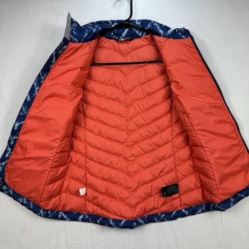 The North Face Flare Down Vest 550 Fill Womens XS Blue Geometric Full Zip Puffer - Thumbnail 7