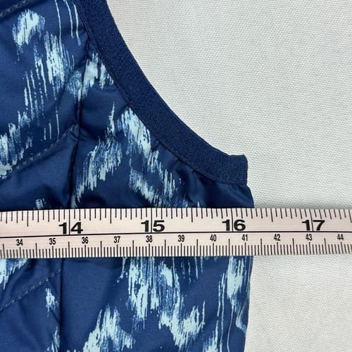 The North Face Flare Down Vest 550 Fill Womens XS Blue Geometric Full Zip Puffer - Thumbnail 11