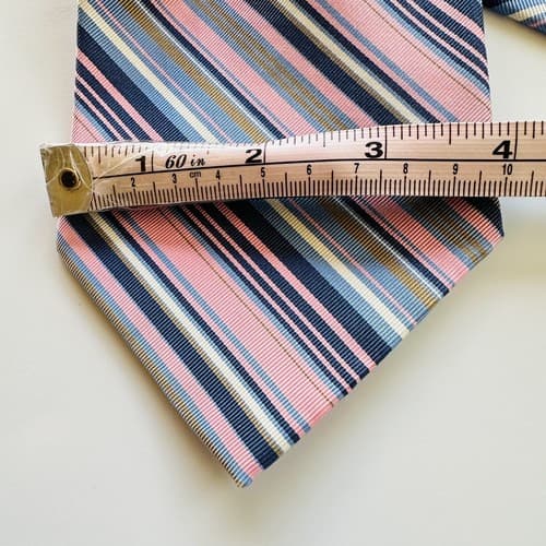 Brooks Brothers Makers 100% Silk Mens Tie Multicolor Rainbow Stripes 3.75 x 58.5 - Thumbnail 8