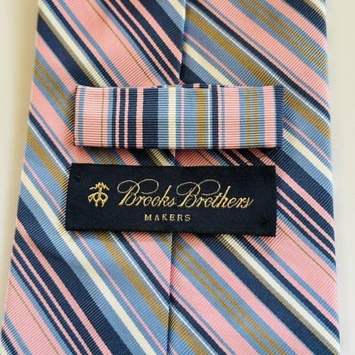 Brooks Brothers Makers 100% Silk Mens Tie Multicolor Rainbow Stripes 3.75 x 58.5 - Thumbnail 5