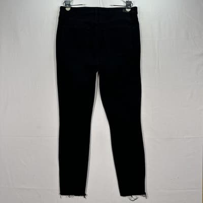 Paige Jeans Womens 31 x 28 Black Hoxton Ankle High Rise Skinny Raw Hem Stretch - Thumbnail 2