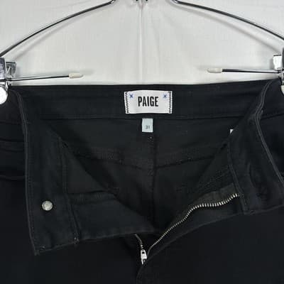 Paige Jeans Womens 31 x 28 Black Hoxton Ankle High Rise Skinny Raw Hem Stretch - Thumbnail 5