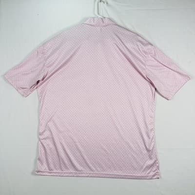 Collars & Co Polo Shirt Mens 3XL Pink Polka Dot Short Sleeve Performance Golf - Thumbnail 3