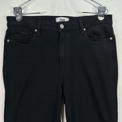 Paige Jeans Womens 31 x 28 Black Hoxton Ankle High Rise Skinny Raw Hem Stretch - Thumbnail 4
