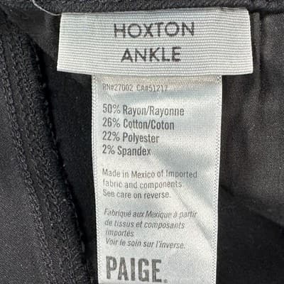 Paige Jeans Womens 31 x 28 Black Hoxton Ankle High Rise Skinny Raw Hem Stretch - Thumbnail 7