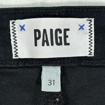 Paige Jeans Womens 31 x 28 Black Hoxton Ankle High Rise Skinny Raw Hem Stretch - Thumbnail 6