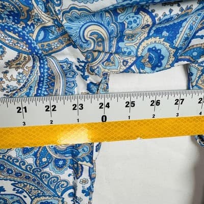 Alan Flusser Shirt Mens Large Blue Paisley Long Sleeve Button Front Cotton - Thumbnail 8