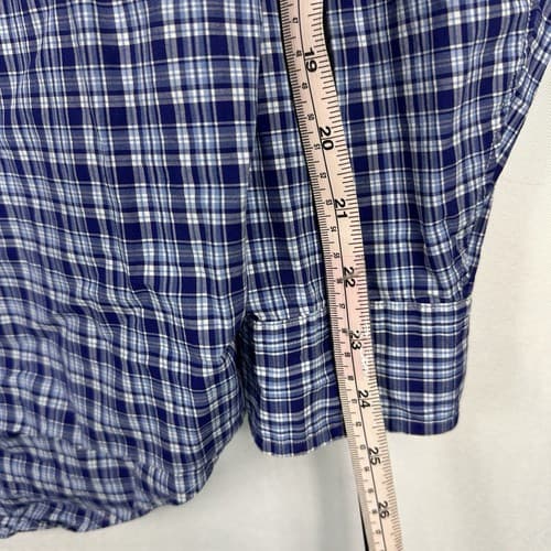 Ralph Lauren Mens 3XB Oxford Shirt Blue Plaid Long Sleeve Button Down Cotton - Thumbnail 10