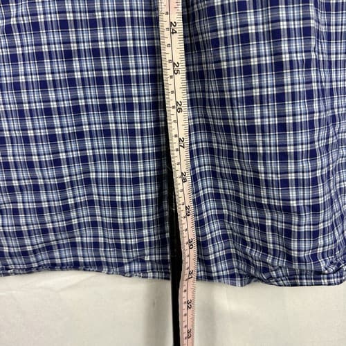 Ralph Lauren Mens 3XB Oxford Shirt Blue Plaid Long Sleeve Button Down Cotton - Thumbnail 11