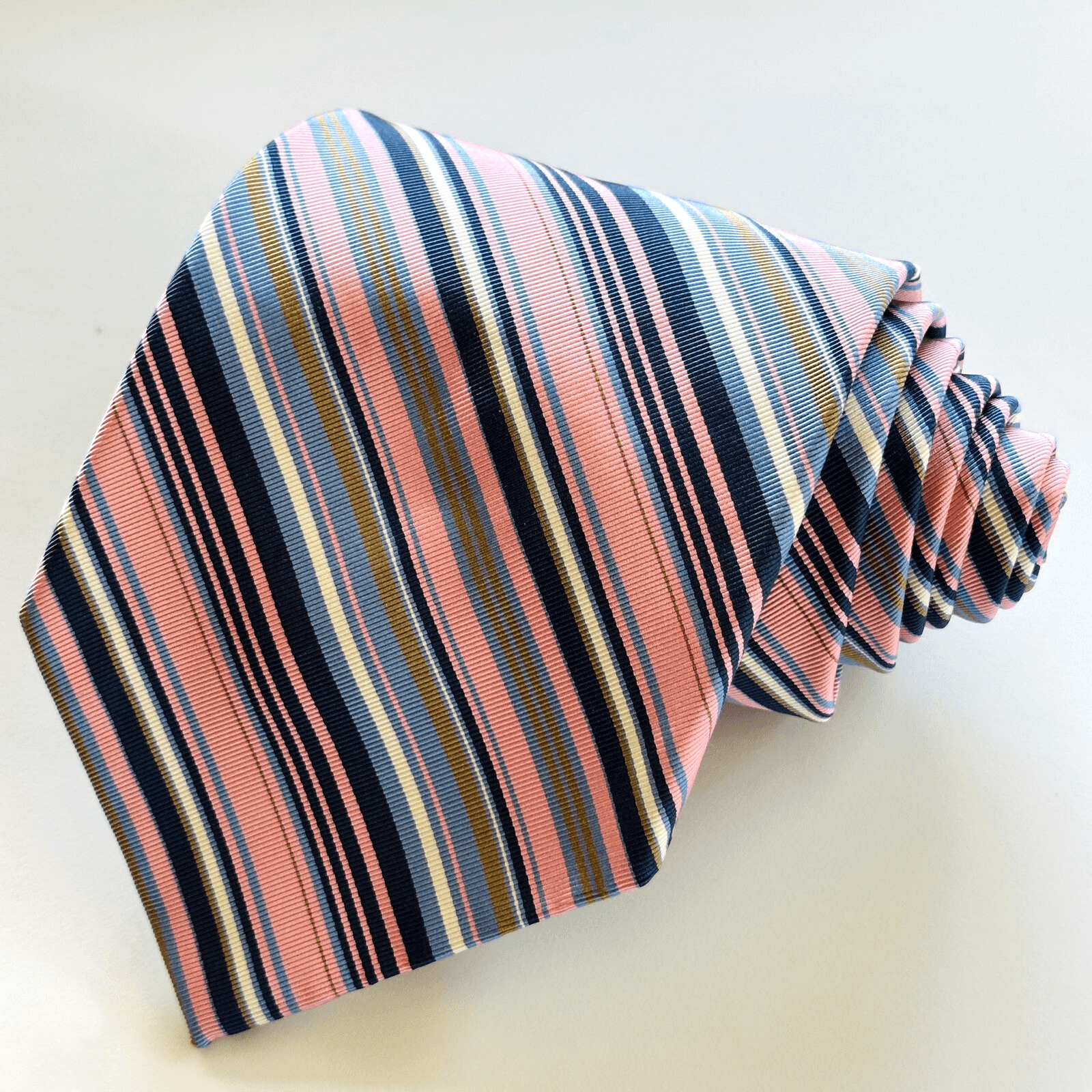 Brooks Brothers Makers 100% Silk Mens Tie Multicolor Rainbow Stripes 3.75 x 58.5 - Thumbnail 2