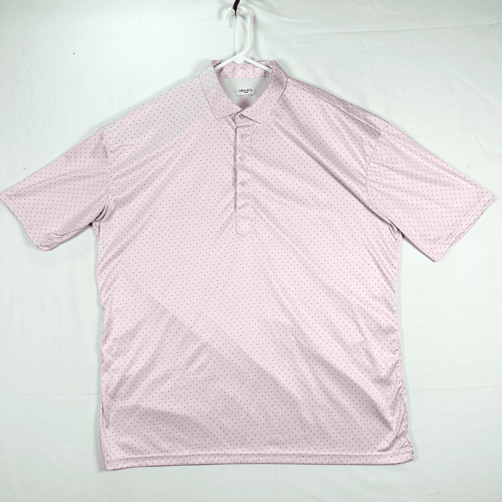 Collars & Co Polo Shirt Mens 3XL Pink Polka Dot Short Sleeve Performance Golf - Image 1
