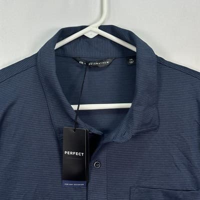 NEW Travis Mathew Evening Bonfire Shirt Mens 2XL Blue Button Up Long Sleeve $140 - Thumbnail 4