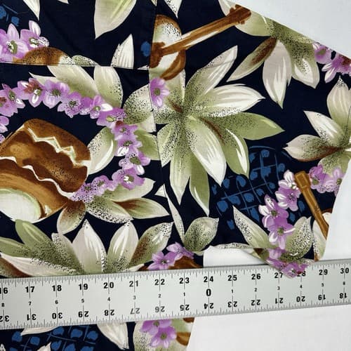Newt At The Royal Hawaiian Shirt Mens Large Multicolor Floral Ukulele Vintage - Thumbnail 7