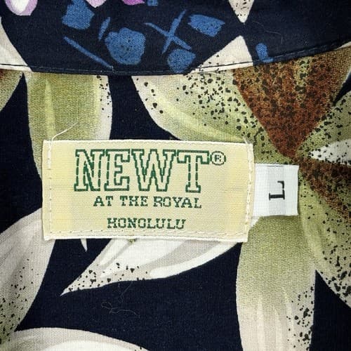 Newt At The Royal Hawaiian Shirt Mens Large Multicolor Floral Ukulele Vintage - Thumbnail 6