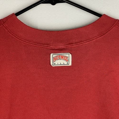 Vintage NUTMEG MILLS CHICAGO BULLS Sweatshirt Size XL NBA RED Crewneck USA - Thumbnail 11