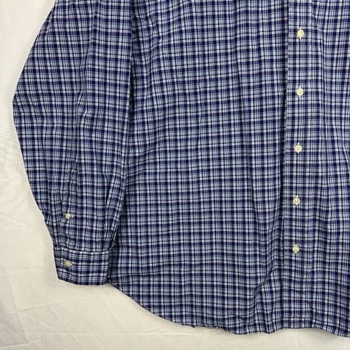 Ralph Lauren Mens 3XB Oxford Shirt Blue Plaid Long Sleeve Button Down Cotton - Thumbnail 5