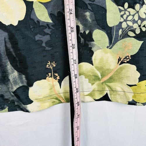 Vintage Tommy Bahama Silk Hawaiian Shirt Mens Large Hibiscus Black Yellow Button - Thumbnail 10