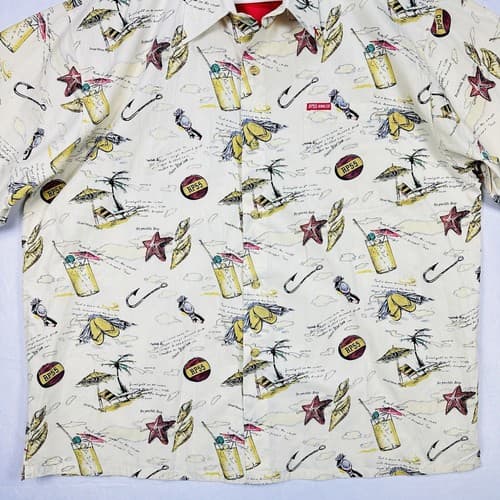 RP55 Jeans Co. Hawaiian Shirt Mens 3XL Button Up Beach Drinks Short Sleeve EUC - Thumbnail 4