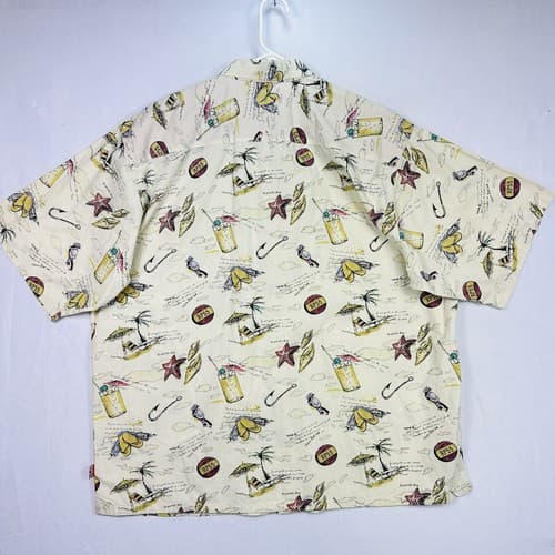 RP55 Jeans Co. Hawaiian Shirt Mens 3XL Button Up Beach Drinks Short Sleeve EUC - Thumbnail 3