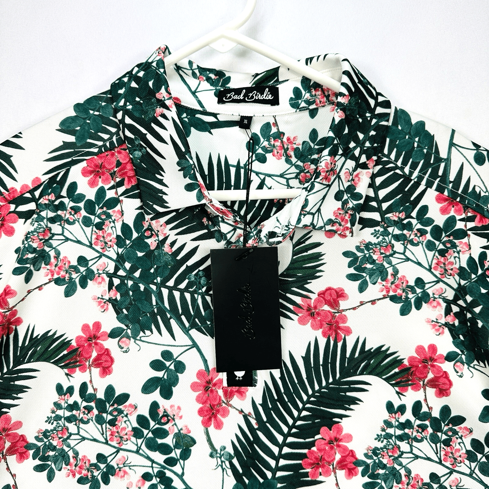 NEW Bad Birdie Golf Polo Shirt The Arborist XL Multicolor Floral Short Sleeve - Thumbnail 2
