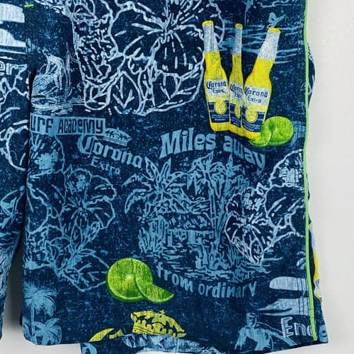 Corona Extra Mens Size 34 Board Shorts Swim Trunks Bathing Suit Blue Tropical 7" - Thumbnail 3