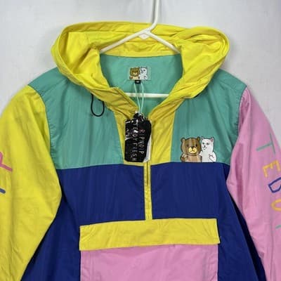NEW RIPNDIP Teddy Fresh Jacket Women Medium Packable Anorak Windbreaker Pullover - Thumbnail 5