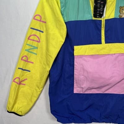 NEW RIPNDIP Teddy Fresh Jacket Women Medium Packable Anorak Windbreaker Pullover - Thumbnail 4