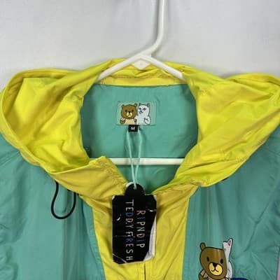 NEW RIPNDIP Teddy Fresh Jacket Women Medium Packable Anorak Windbreaker Pullover - Thumbnail 8