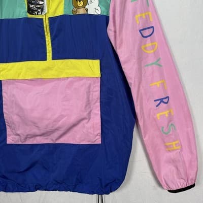 NEW RIPNDIP Teddy Fresh Jacket Women Medium Packable Anorak Windbreaker Pullover - Thumbnail 3