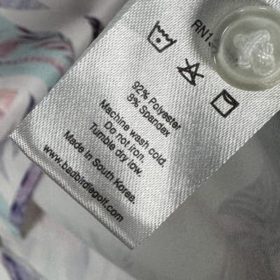 Bad Birdie Cali Golf Polo Shirt Mens Medium Pastel Geometric Palm Stretch S/S - Thumbnail 6