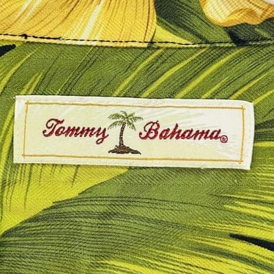 Tommy Bahama Hawaiian 100% Silk Shirt Mens XL Black Green Floral Island Camp - Thumbnail 6
