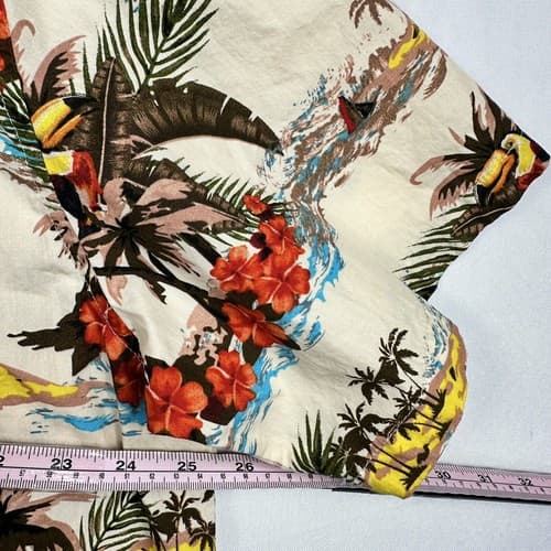 Barefoot in Paradise Hawaiian Shirt Mens XL Multicolor Island Aloha Palm Vintage - Thumbnail 10