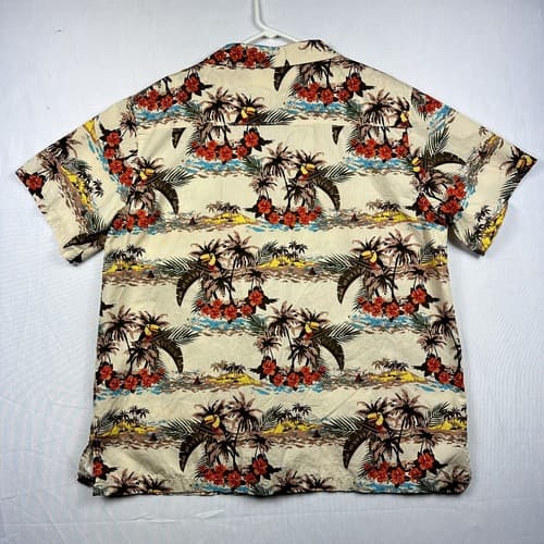 Barefoot in Paradise Hawaiian Shirt Mens XL Multicolor Island Aloha Palm Vintage - Thumbnail 3