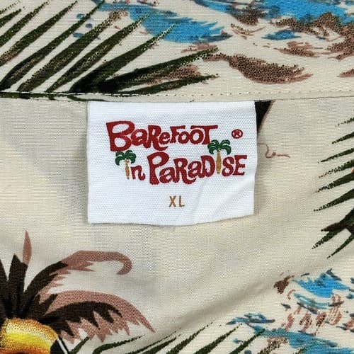 Barefoot in Paradise Hawaiian Shirt Mens XL Multicolor Island Aloha Palm Vintage - Thumbnail 8