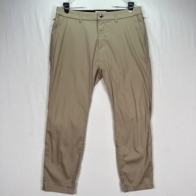 Birddogs Golf Pants Mens 34 x 26 Khaki Stretch Chino Casual Unlined (tag 28) - Thumbnail 2