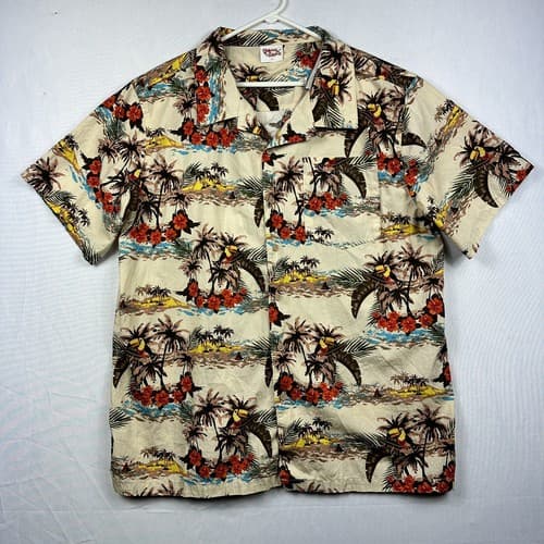 Barefoot in Paradise Hawaiian Shirt Mens XL Multicolor Island Aloha Palm Vintage - Thumbnail 2