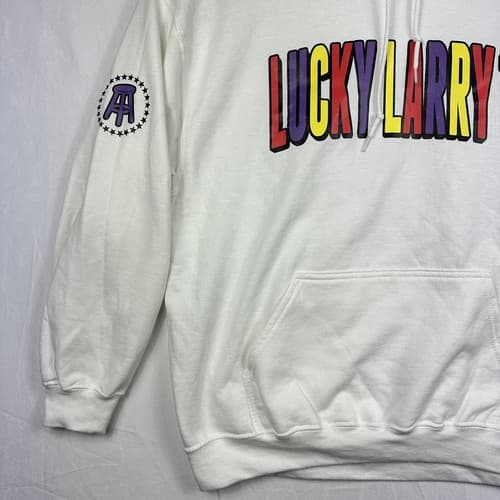 Barstool Sports Lucky Larry Mens Medium Pullover Hoodie Sweatshirt White - Thumbnail 4