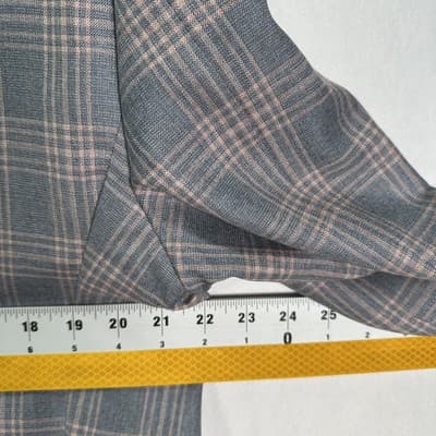 Maus Hoffman Blazer Mens 46 T Tall Gray Windowpane Plaid Silk Wool Sport Coat - Thumbnail 10
