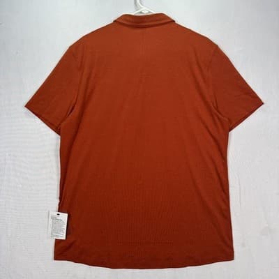 NEW Lululemon Evolution Polo Shirt Men XL Burnt Orange Short Sleeve Golf Stretch - Thumbnail 2