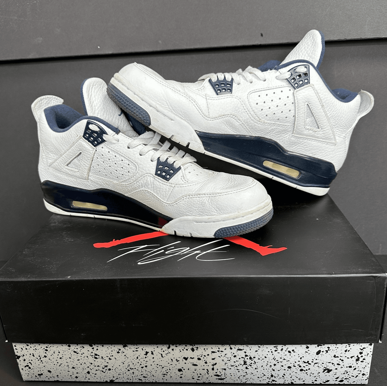 Jordan Air Jordan 4 Retro LS Columbia Shoes Mens Sz 11 White Blue 314254-107 - Image 1